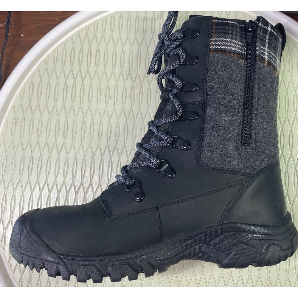 Keen DRY Women's Black&Gray Plaid Waterproof Hiking Winter Insulated Boots 6.5 - Picture 11 of 13